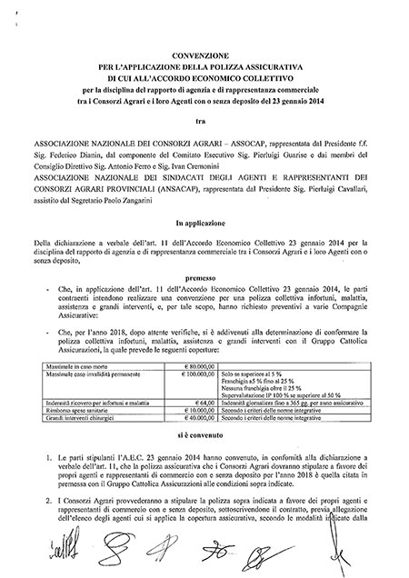 convenzione assicurativa
